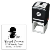 Tiny Ninja Folding Origami Star Adres 4 Zelfinktende Stempel (In situ)