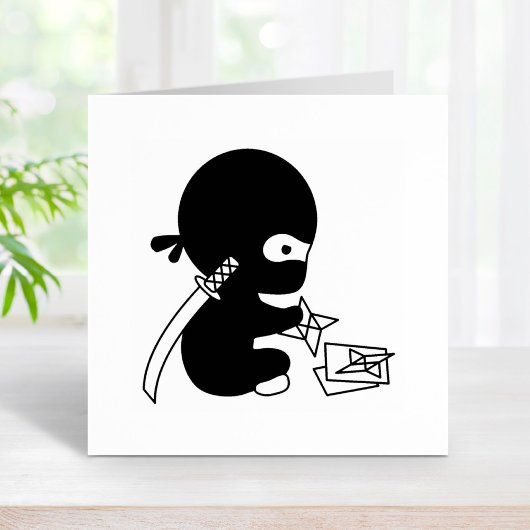 Tiny Ninja Folding Origami Star Rubberstempel