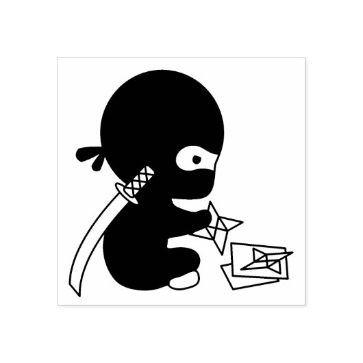 Tiny Ninja Folding Origami Star Rubberstempel (Afrduk)