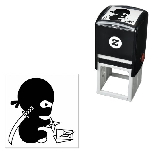 Tiny Ninja Folding Origami Star Zelfinktende Stempel (In situ)