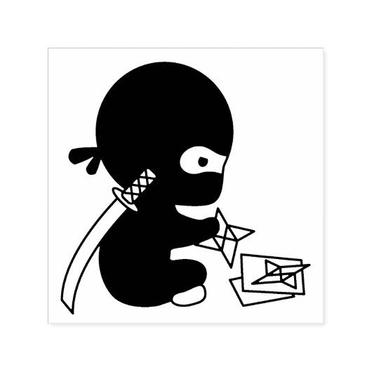 Tiny Ninja Folding Origami Star Zelfinktende Stempel (Design)