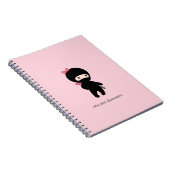 Tiny Ninja Girl Custom Name on Pink Notitieboek (Rechterzijde)