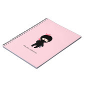 Tiny Ninja Girl Custom Name on Pink Notitieboek (Linkerzijde)