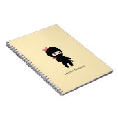 Tiny Ninja Girl Custom Name on Yellow Notitieboek (Rechterzijde)