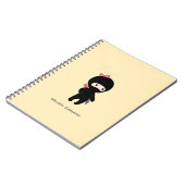 Tiny Ninja Girl Custom Name on Yellow Notitieboek (Linkerzijde)