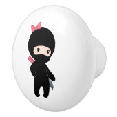 Tiny Ninja Girl Keramische Knop (Rechts)