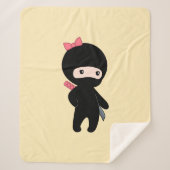 Tiny Ninja Girl op Geel Sherpa Deken (Voorkant)