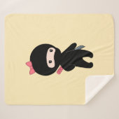Tiny Ninja Girl op Geel Sherpa Deken (Voorkant (horizontaal))