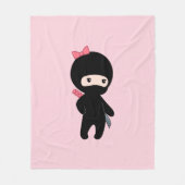 Tiny Ninja Girl op roze Fleece Deken (Voorkant)