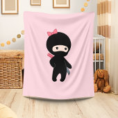 Tiny Ninja Girl op roze Fleece Deken
