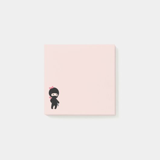 Tiny Ninja Girl op Roze Post-it® Notes (Voorkant)