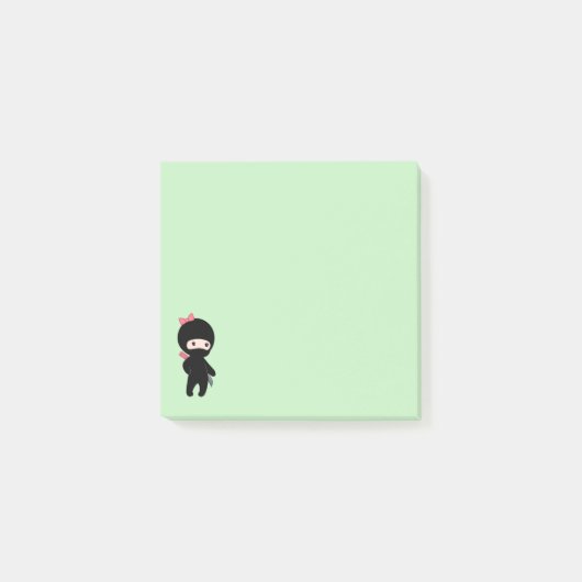 Tiny Ninja Girl over Groen Post-it® Notes (Voorkant)