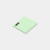 Tiny Ninja Girl over Groen Post-it® Notes (Schuin)