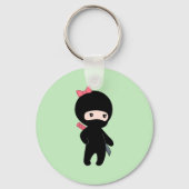 Tiny Ninja Girl over Groen Sleutelhanger (Voorkant)