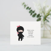 Tiny Ninja Girl Quote Briefkaart (Staand voorkant)