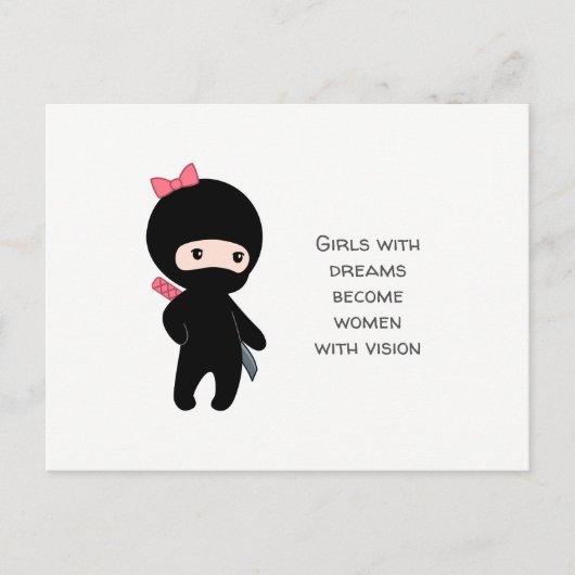 Tiny Ninja Girl Quote Briefkaart (Voorkant)