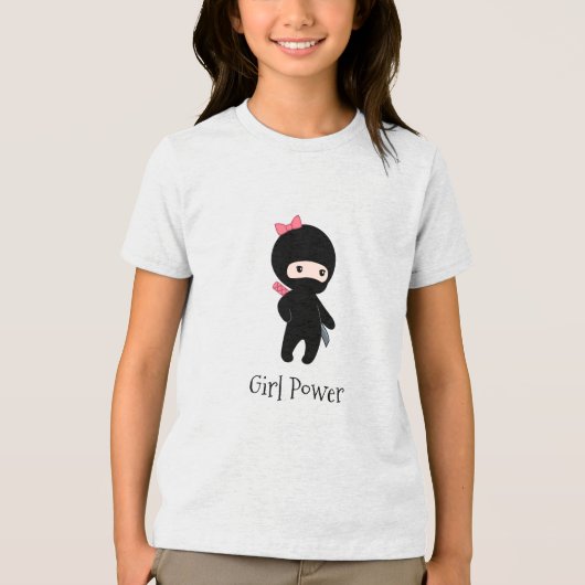 Tiny Ninja Girl Quote - Meisje Macht Tri-Blend Shirt (Voorkant)