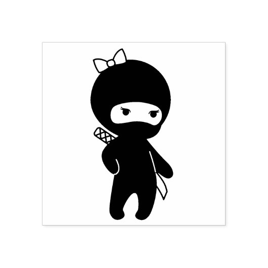 Tiny Ninja Girl Rubberstempel (Afrduk)