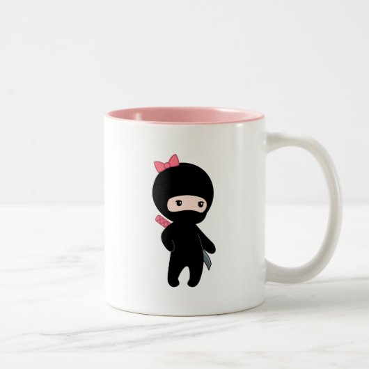 Tiny Ninja Girl Tweekleurige Koffiemok (Rechts)