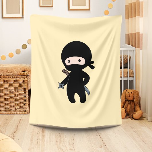 Tiny Ninja Holding Dwergster op geel Fleece Deken