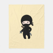Tiny Ninja Holding Dwergster op geel Fleece Deken (Voorkant)