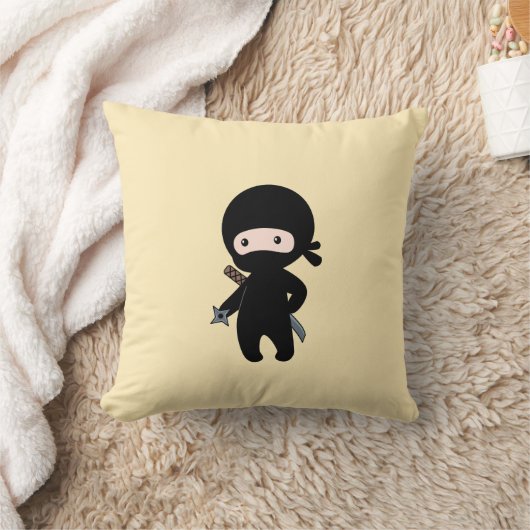 Tiny Ninja Holding Dwergster op geel Kussen (Deken)