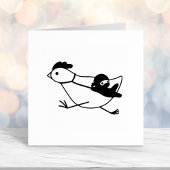 Tiny Ninja Holding Running Chicken Zelfinktende Stempel