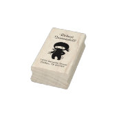 Tiny Ninja Holding Throwing Star Address Rubberstempel (Stempel)