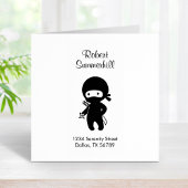 Tiny Ninja Holding Throwing Star Address Rubberstempel