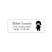 Tiny Ninja Holding Throwing Star Address Zelfinktende Stempel (Design)
