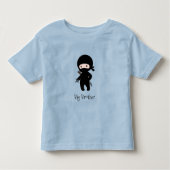Tiny Ninja Holding Throwing Star - Big Brother Kinder Shirts (Voorkant)