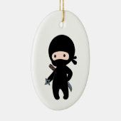 Tiny Ninja Holding Throwing Star Keramisch Ornament (Rechts)