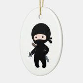 Tiny Ninja Holding Throwing Star Keramisch Ornament (Links)