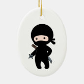 Tiny Ninja Holding Throwing Star Keramisch Ornament (Achterkant)