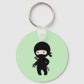Tiny Ninja Holding Throwing Star op Green Sleutelhanger (Voorkant)
