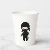Tiny Ninja Holding Throwing Star Papieren Bekers (Achterkant)