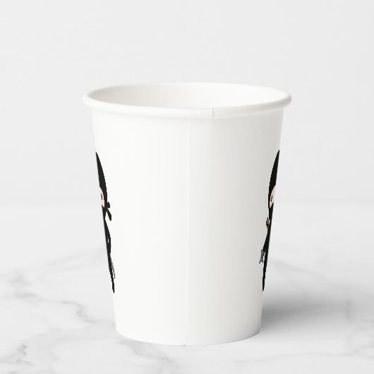 Tiny Ninja Holding Throwing Star Papieren Bekers (Rechts)