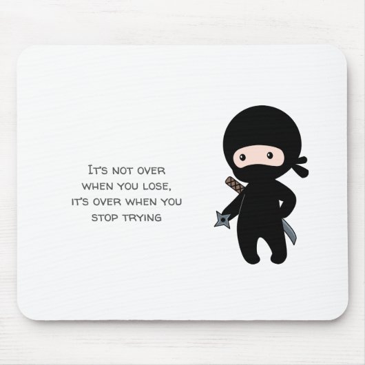 Tiny Ninja Holding Throwing Star Quote Muismat (Voorkant)