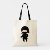 Tiny Ninja Holding Throwing Star Tote Bag (Achterkant)