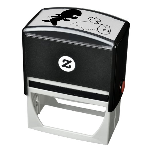 Tiny Ninja Hunting Dustbunnies Zelfinktende Stempel (Product)
