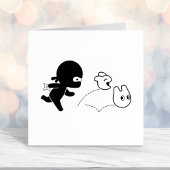 Tiny Ninja Hunting Dustbunnies Zelfinktende Stempel