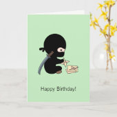 Tiny Ninja Makes Origami Paper Star Groene Verjaar Kaart (Gele Bloem)