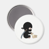 Tiny Ninja Making Origami Paper Throwing Star Magneet (Voorkant / Achterkant)