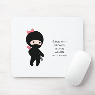 Tiny Ninja Meisje Inspirerend Quote Muismat