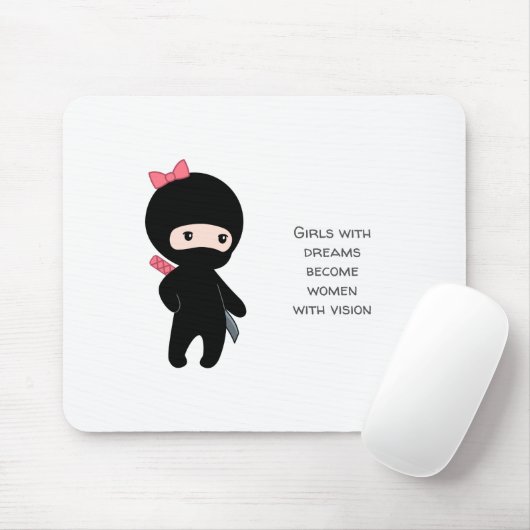 Tiny Ninja Meisje Inspirerend Quote Muismat (Met muis)