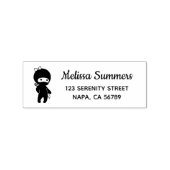 Tiny Ninja Meisje Retouradres Rubberstempel (Afrduk)