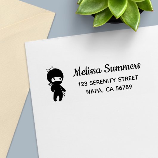 Tiny Ninja Meisje Retouradres Zelfinktende Stempel