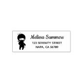 Tiny Ninja Meisje Retouradres Zelfinktende Stempel (Design)