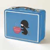 Tiny Ninja met grote koffie Mok blauw (Achterkant)