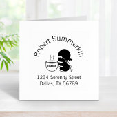 Tiny Ninja met Large Coffee Mok Address Rubberstempel